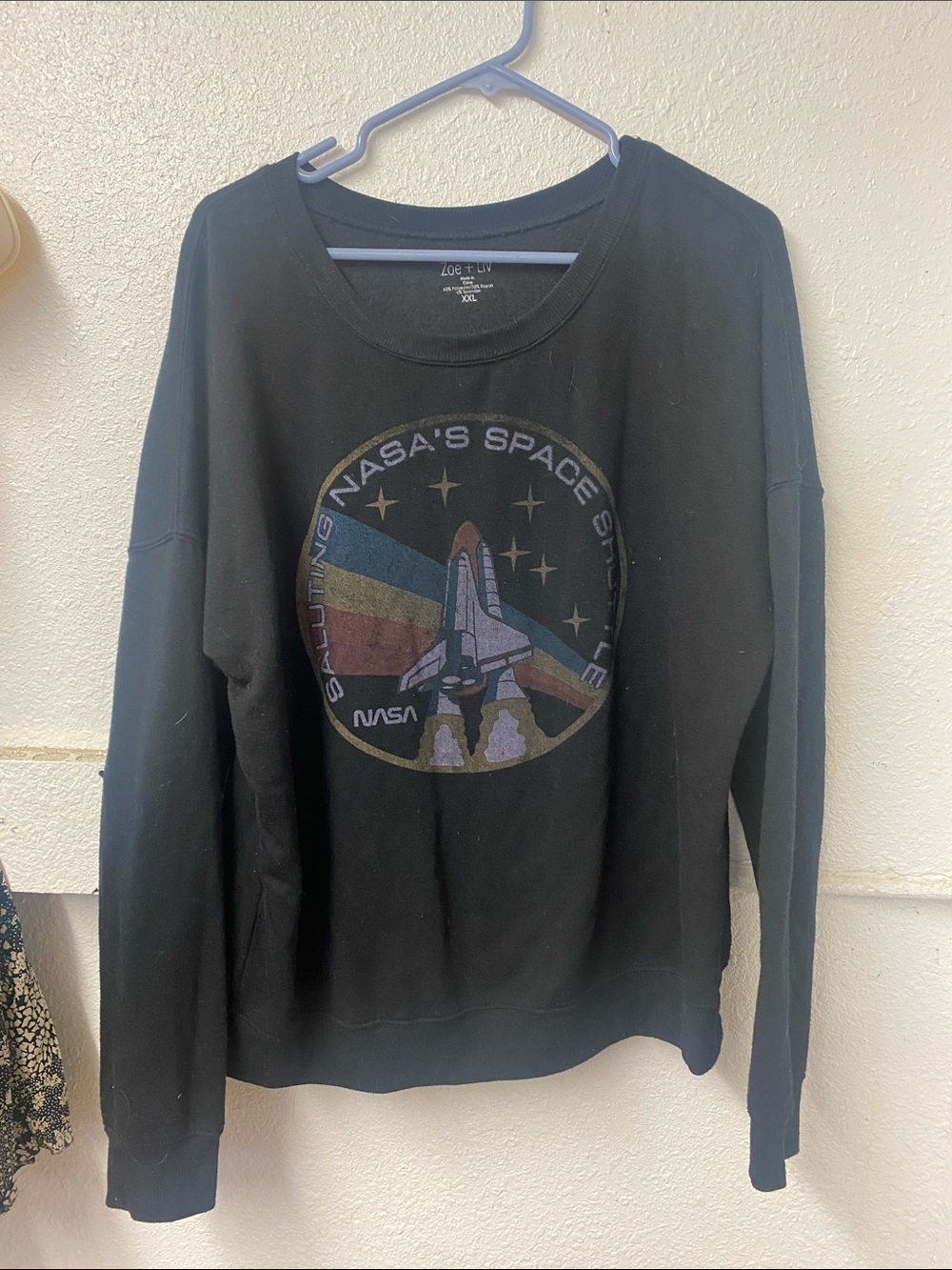Zoe + Liv Black NASA Graphic Crewneck Sweatshirt